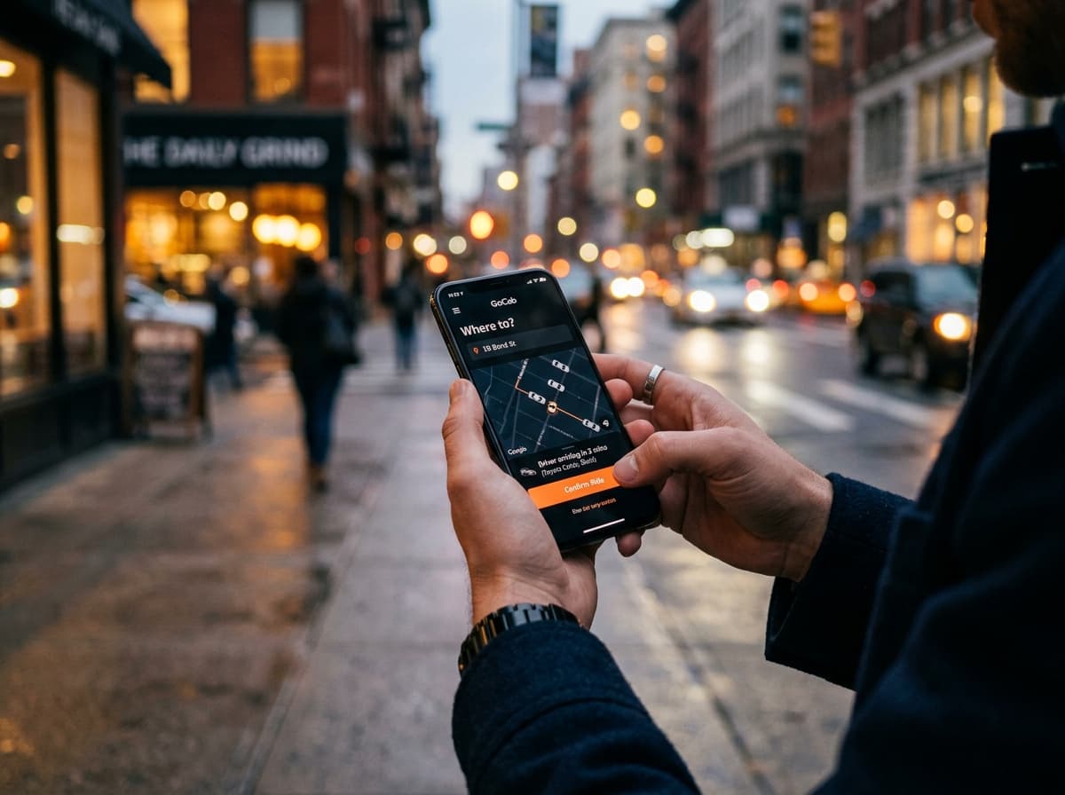 Passenger ordering ride on mobile app